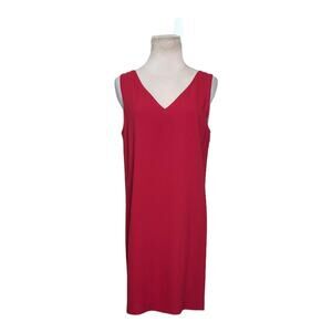 Theory V-neck Sleeveless Shift Light Cranberry Rosina Mini Dress size 4